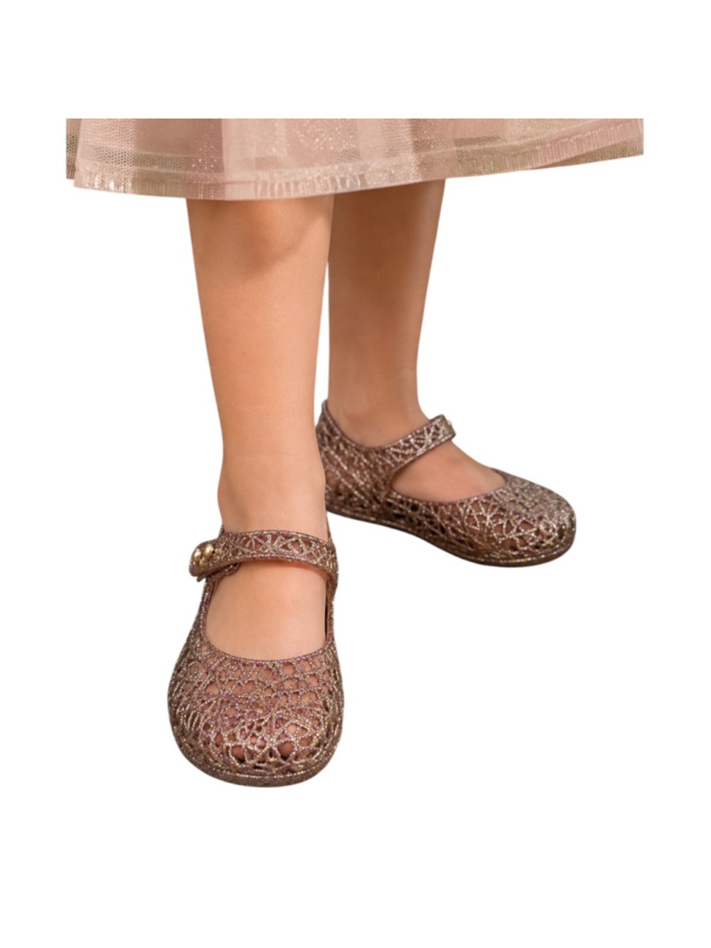 Mini Melissa Campana Girls Size 9 Multicolor Glitter Jelly Mary Jane Shoes
